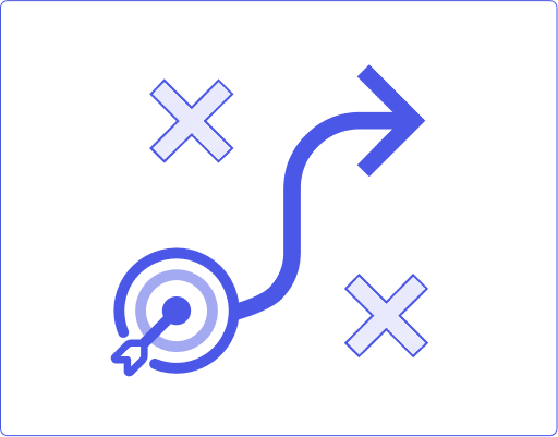 An icon of a playbook diagram showing a strategic path from a starting point to a goal, avoiding obstacles.