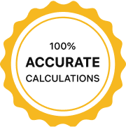 100% Accurate Calculations guarantee seal.