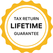 Tax Return Lifetime Guarantee seal.