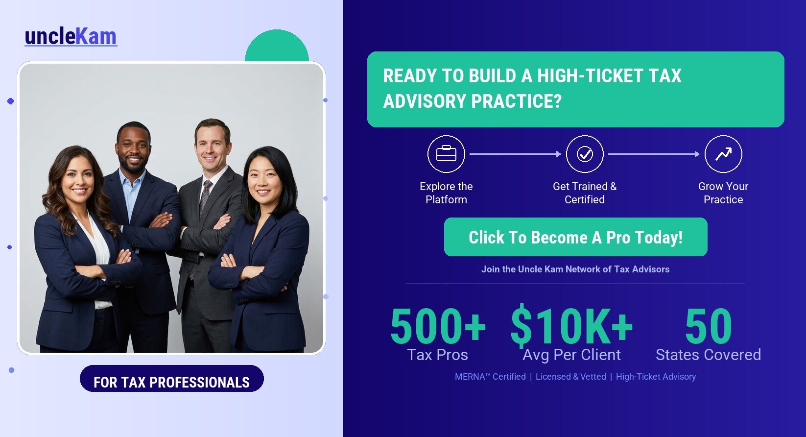 Join Uncle Kam's tax professional network