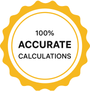 100% Accurate Calculations guarantee seal.