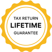 Tax Return Lifetime Guarantee seal.