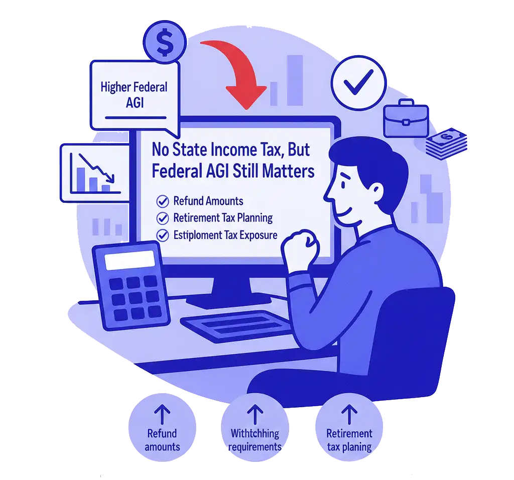 No State Income Tax, But Higher Federal AGI Still Matters