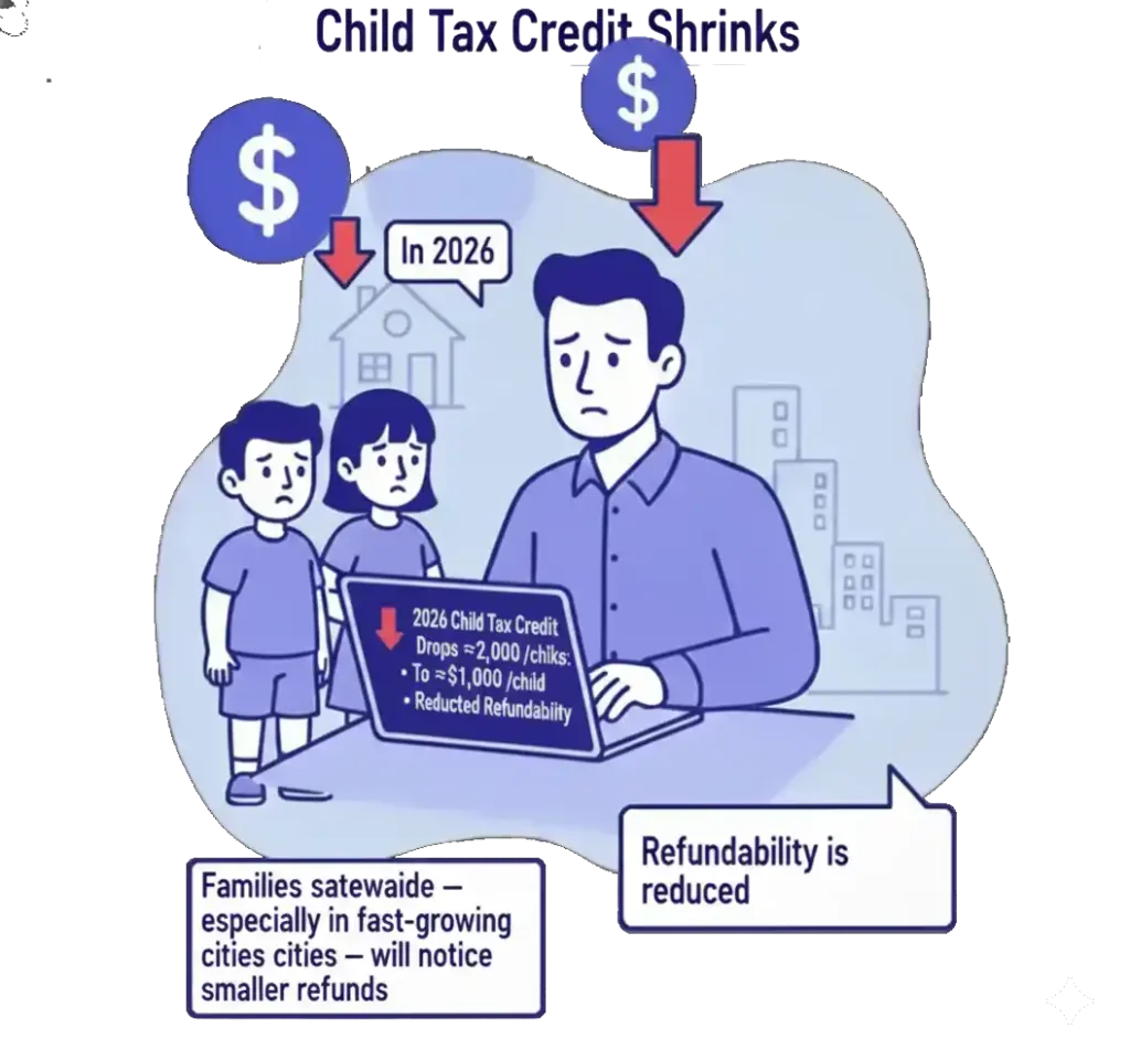 Child Tax Credit Shrinks ​