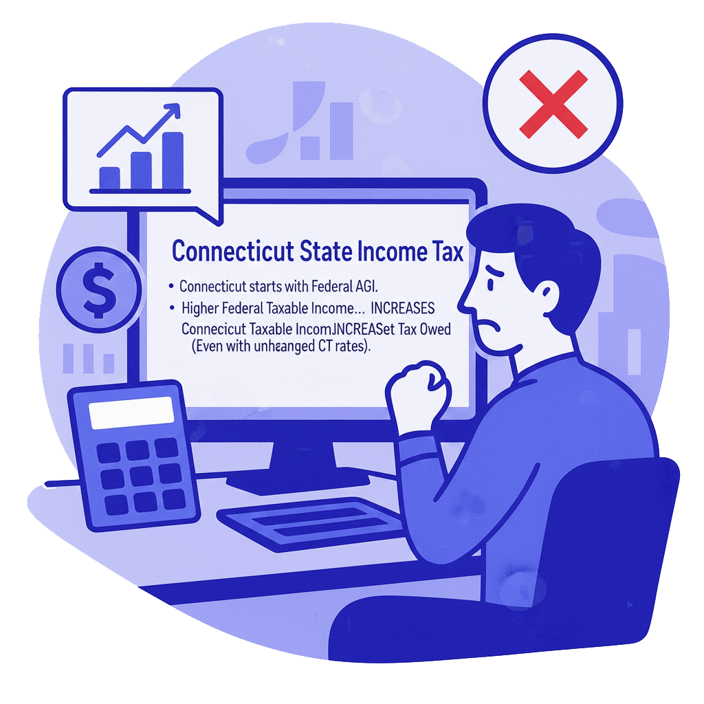 Connecticut Income Tax Applies to Higher Federal AGI